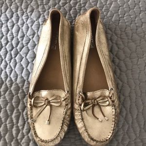 Brand new never worn gold Sperry topsiders